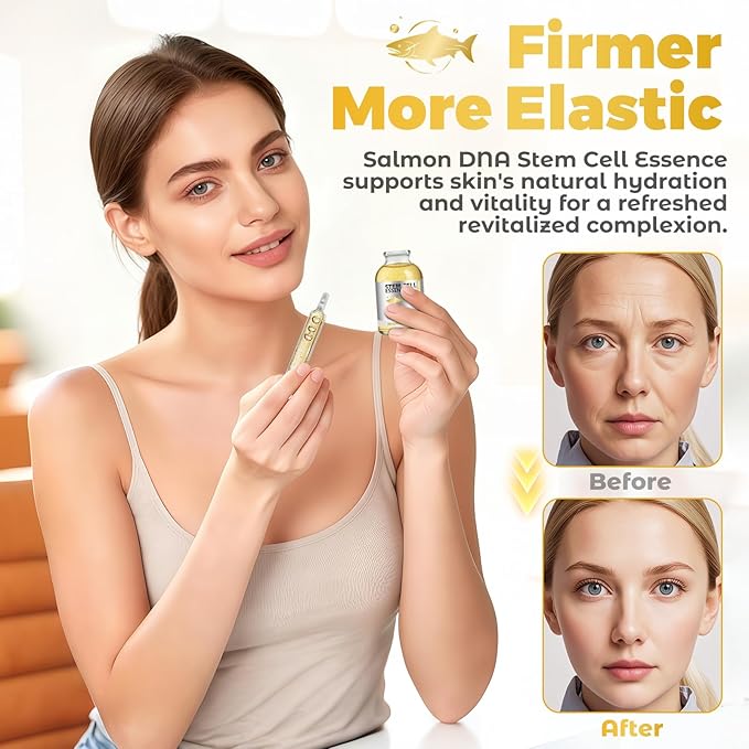 Salmon DNA Ampoule,Salmon Stem Cell Serum with PDRN,Infused with Niacinamide,Ampoule for Deep Hydration, Radiance, 1 fl.oz (30ml)