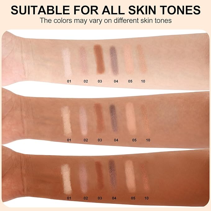 Dual-Ended Cream Eyeshadow Stick, Shimmer Waterproof Long-Lasting Crease-Proof Glitter Eye shadow Pencil for Women, Smooth Blendable Eye Shadow Crayon with Built-in Smudger, 10 Golden Pearl