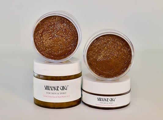 SHIMMER CHEF Cacao Crème Face & Neck Plaster | Fresh Avocado Oils Restore Softness & Elasticity | Skin Becomes Supple & Radiant | A Mood-Lifting Ritual for Balance & Vitality | 2.5 oz