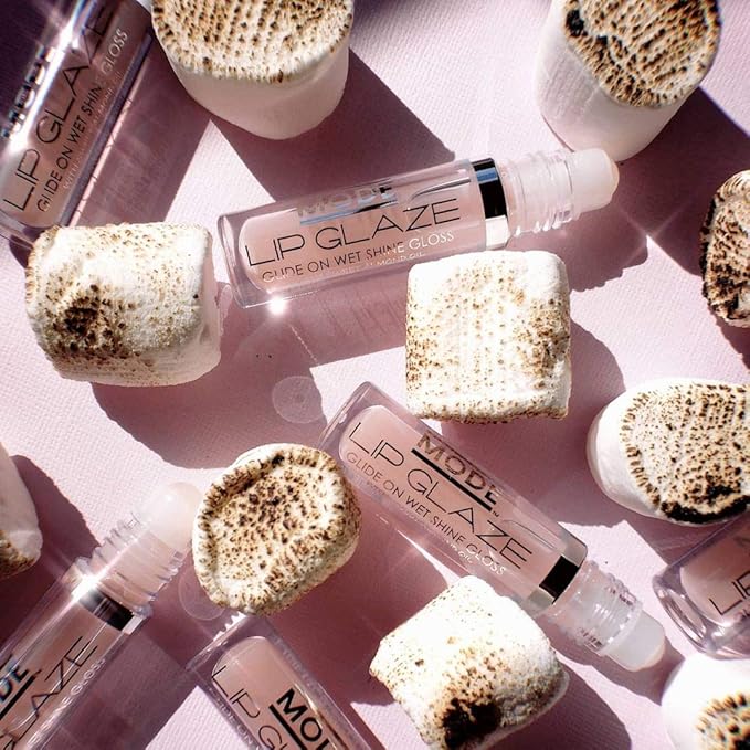 MODE Lip Glaze Flavored Lip Gloss TOASTED MARSHMALLOW Delicious Flavor, Roll On Sweet Wet Nourishing Shine, Hydrating Natural Skincare Fruit Oils, Made in NY USA