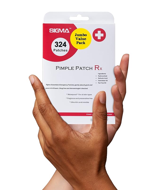 (3¢ Each) Pimple Patches 324 Pack - Hydrocolloid Acne Patches with Salicylic Acid & Tea Tree Oil - 4 Sizes S/M/L/XL - Face Acne Treatment - Easy Peel Perforated Sheets