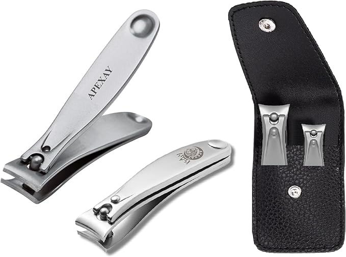Made in Solingen, Germany – APEXAY Professional Nail Clippers Set, Premium Fingernail & Toenail Cutter for Men & Women, Heavy Duty, Surgical Stainless Steel, Sharp, Durable, for Thick Nails, Trim Easy