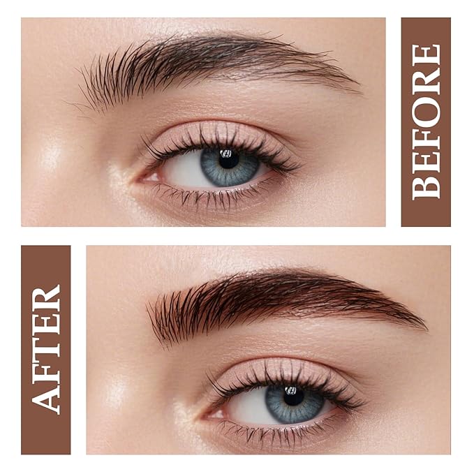AFGHOUZ Cream Eyebrow, Brow Powder and Eyeliner Gel, Eye Brow Pomade Waterproof Highly Pigmented, Filler Thicker Brows, With Dual Head Brush 2Pcs