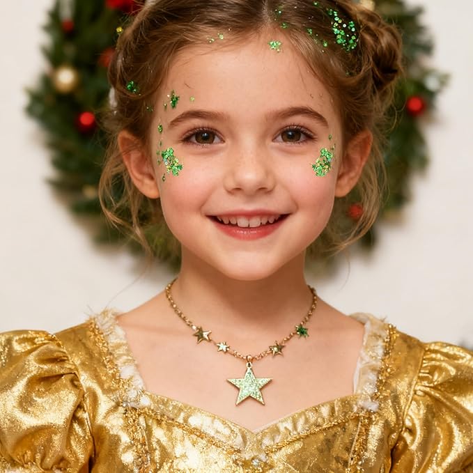 Mysense Green Body Glitter Stick, Christmas Face Hair Glitter, Stocking Stuffers, Festival Rave Outfit for Women, St Patricks Day Accessories, Sparkling Mermaid Sequins Chunky Glitter Makeup, 0.56oz
