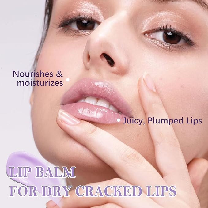Boobeen Plumping Lip Balm, Moisturizer for Dry Chapped Lips with Fruity Flavor, Cute Mini Lip Care for On-The-Go Hydration