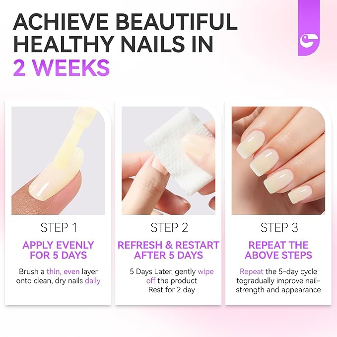 Nail Hardener Extra Strong and Growth: Milky Apricot 15ml Natural Nail Polish Strengthener and Growth for Damaged Nails - 6 in 1 Nails Repair for Housewives Working Women Manicure Home Salon Daily Use