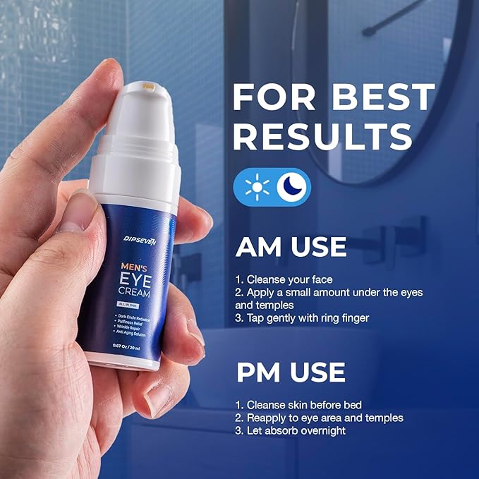 Mens Eye-Bags Treatment Cream: Under Eye Repair for wrinkles Baggy Puffiness and Dark Circles - Anti-aging Hydrating with Peptides + Hyaluronic Acid + Niacinamide + Botanical complex+VC