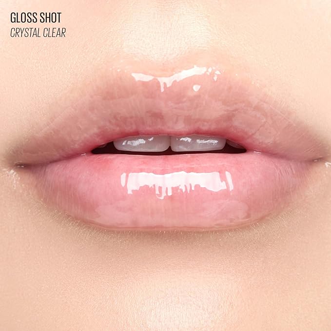 Kaja Lip Balm - Gloss Shot 01 Crystal Clear | High Shine, Non-Sticky, with Jojoba Oil, Sheer, Hydrating, Juicy, Plumper Looking, Non-irritating, Shea Butter, 0.14 FL Oz