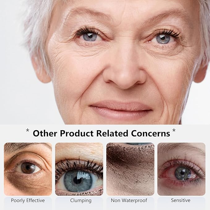 2Pack Brown Mascara for Older Women 60 Plus, Prime Waterproof Volume and Length for Hypoallergenic Máscara with Long Lasting, Hypoallergenic, Lightweight for Sensitive Eyes-02