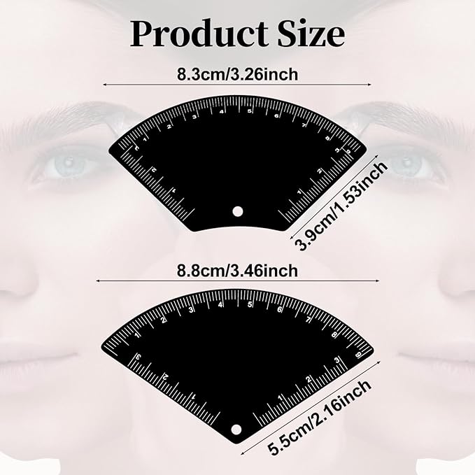 Relaxweex 6 Pieces Eyebrow Mapping Tool 2 Pcs Fast Drawing Eyebrow Design Ruler 1 Double Scale Vernier Caliper with 3 Eye brow Shaver for All Face Types Portable for Home & Salon Use