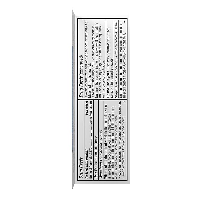 Neutrogena On-The-Spot Acne Spot Treatment Cream with 2.5% Benzoyl Peroxide, Gentle Face Blemish Medicine for Acne-Prone Skin, Vanishing Formula, Clinically Proven Day-1 Results, 0.75-Ounce Tube