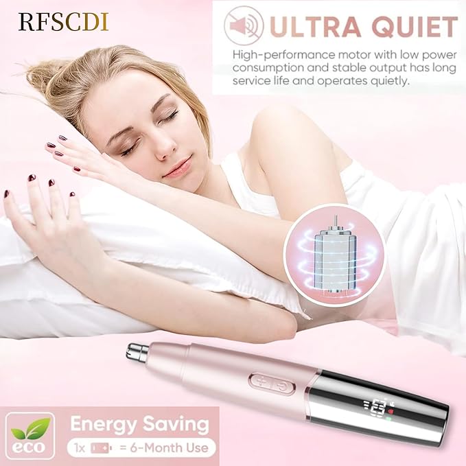 5-in-1 Rechargeable Nose & Facial Hair Trimmer - IPX7 Waterproof Dual Edge Grooming Kit for Men & Women, Perfect for Hair Removal of Nose, Eyebrows, Arm, Bikini, and Ear Hair (Pink)