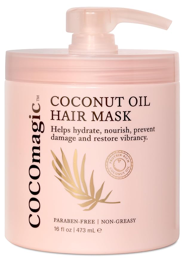Cocomagic Coconut Oil Hair Mask - Repairs Damage, Prevents Frizz, Restores & Adds Shine | Protein Rich & Extra Hydrating | Paraben Free, Cruelty Free, Made in USA (16 Fl Oz)