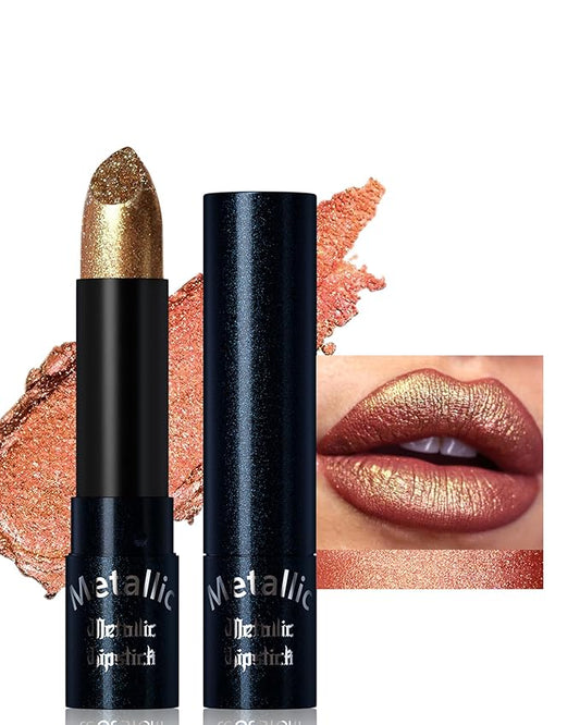 Glitter Metallic Lipstick for Women,Long Lasting Shimmer Sparkling Diamond Lipstick Glitter High Pigmented Lip Gloss Metallic Matte Nude Red Lip Color Stain Waterproof,Non Stick Lips Makeup-05