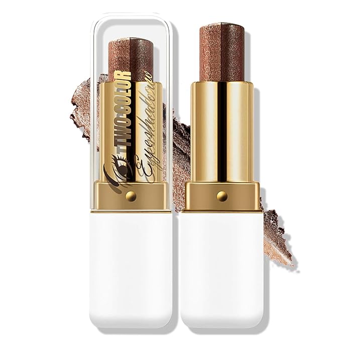 Boobeen Waterproof Eyeshadow Stick, 2-Color Shimmer Eye Makeup, All Day Wear, Silky Smooth & Beginner-Friendly Eye Shadow