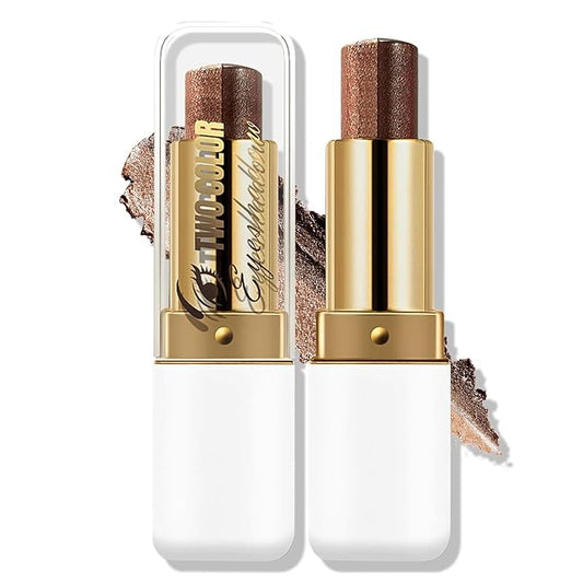 Boobeen Waterproof Eyeshadow Stick, 2-Color Shimmer Eye Makeup, All Day Wear, Silky Smooth & Beginner-Friendly Eye Shadow