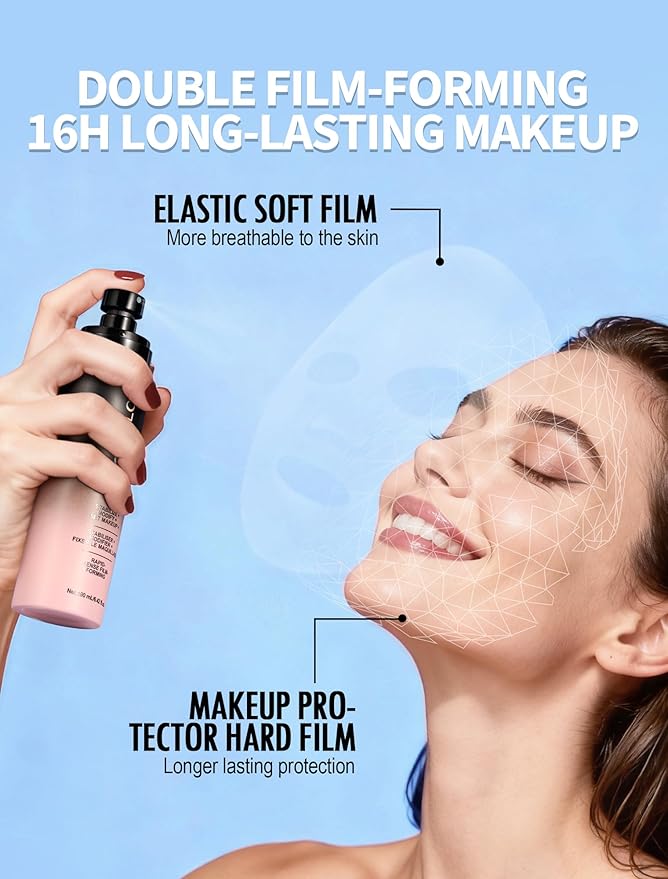 Anglicolor Matte Setting Spray for Makeup, Natural Finish Spray Long Lasting Face Mist, Lightweight Hydrating, Semi Matte Finish for All Skin, Ultra Fine Face Mist 16HR Wear, 6.42 Fl. Oz (A01)