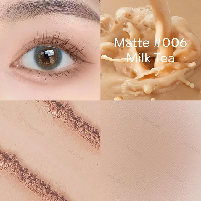 KYDA Single Matte Eyeshadow, Nude Beige Brown Eyeshadow, Ultra-fine Smooth Powder, Lightweight Blendable Formula, Daily Matte Eyes Makeup, Milk Tea