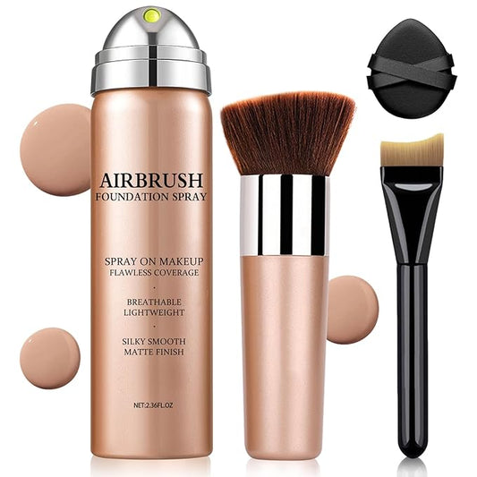 Air Brush Makeup Foundation,Magic Minerals Airbrush Foundation Makeup,Silk Flawless,Buildable Coverage,Moisturizing Formula for Smooth Radiant Skin (07 Medium)
