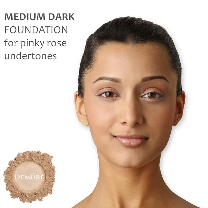 Demure Mineral Make Up, Medium Dark Mineral Foundation Makeup, Concealer Makeup, Natural Makeup Made with Pure Crushed Minerals, Loose Face Powder. Demure Mineral Makeup