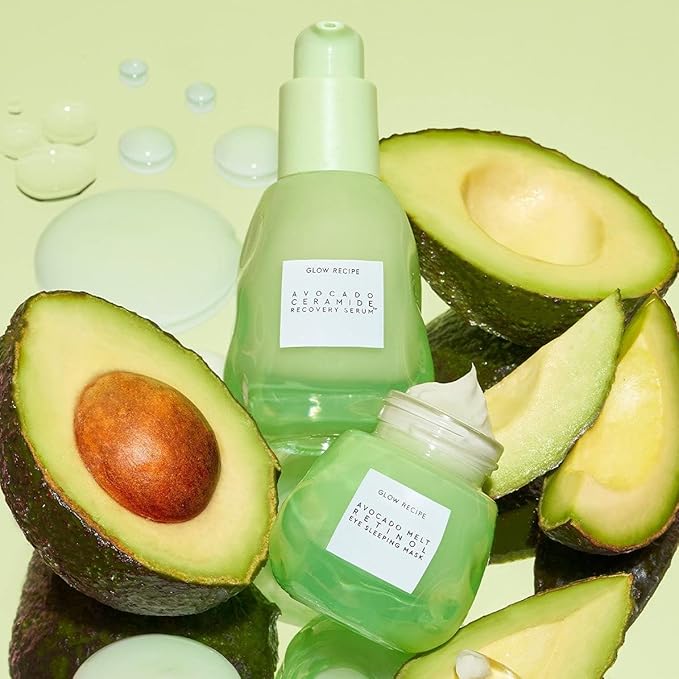 Glow Recipe Avocado Ceramide Serum - Soothing, Hydrating Face Serum for Women & Men, Redness Relief & Skin Barrier Repair - Lightweight, Milky Korean Skincare for Dry, Sensitive Skin (30 ml)