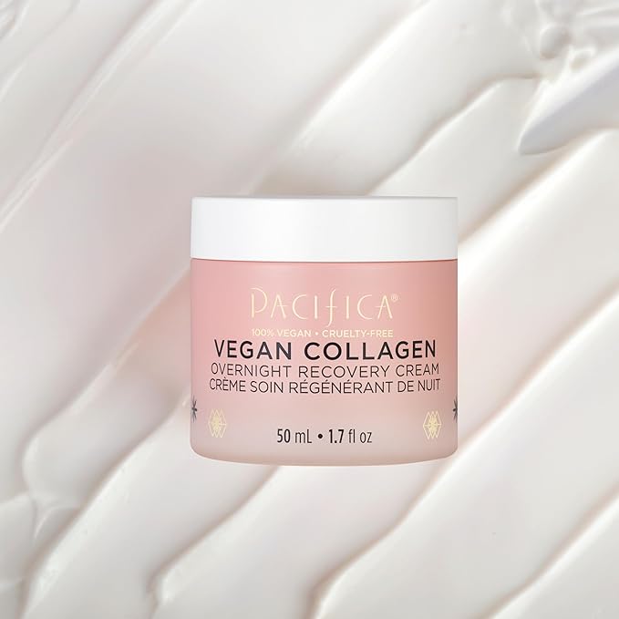 Pacifica Night Face Cream - Vegan Collagen Overnight Recovery Cream, Nighttime Face Cream for Anti-Aging & Wrinkles, Improves Dry Skin & Redness Vegan, Clean Beauty, Dermatologist Tested