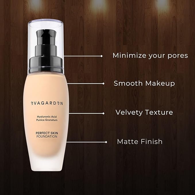 EVAGARDEN Perfect Skin Foundation - Soft Texture Ensures Excellent Coverage and Natural Finish - Visibly Reduces Signs of Aging - Smooth and Moisturizes Your Epidermis - 232 Ivory Cream - 1.01 oz
