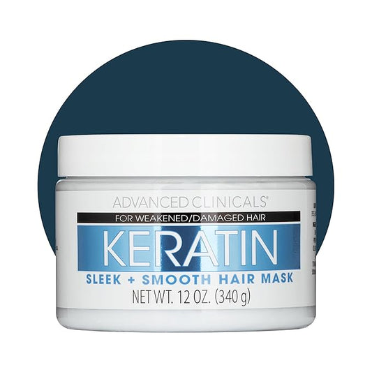 Advanced Clinicals Keratin Hair Mask Treatment, 12 Fl Oz - For Color Treated Hair, Detoxifying Keratin Conditioner To Strengthen Broken, Fortifying Hair Repair Mask With Shea Butter