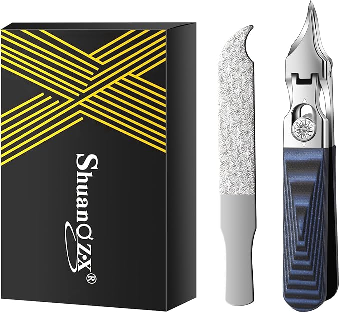 Ingrown Toenail Clippers with Curved Sharp Blade, Toe Nail Clippers for Ingrown Nails, Toenail Nipper for Seniors with Thick Toenails (Straight Blue C)