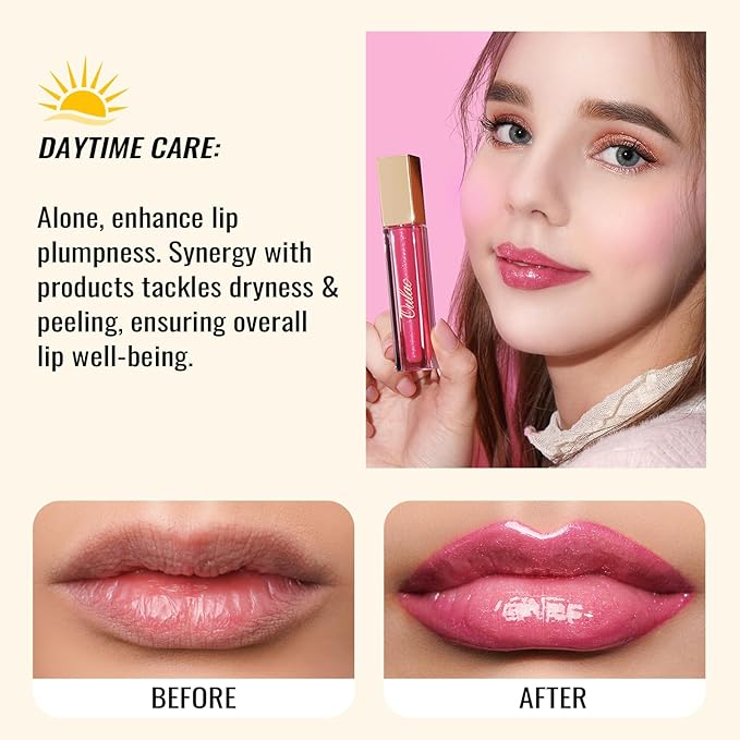 Oulac Peach Lip Gloss High-shine Moisturizing Lip Gloss Oil Colorful Shade Liquid Lipstick Non-stick Cup Glitter lipstick Lip Tint Reduce Fine Lines Lip Glaze For Dry Lip C18