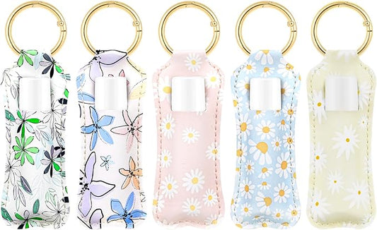 WK IEASON Lip Balm Holder for Chapstick Lipstick Sleeve Keychain,Small Christmas Gifts Stocking Stuffers for Teen Girls Women