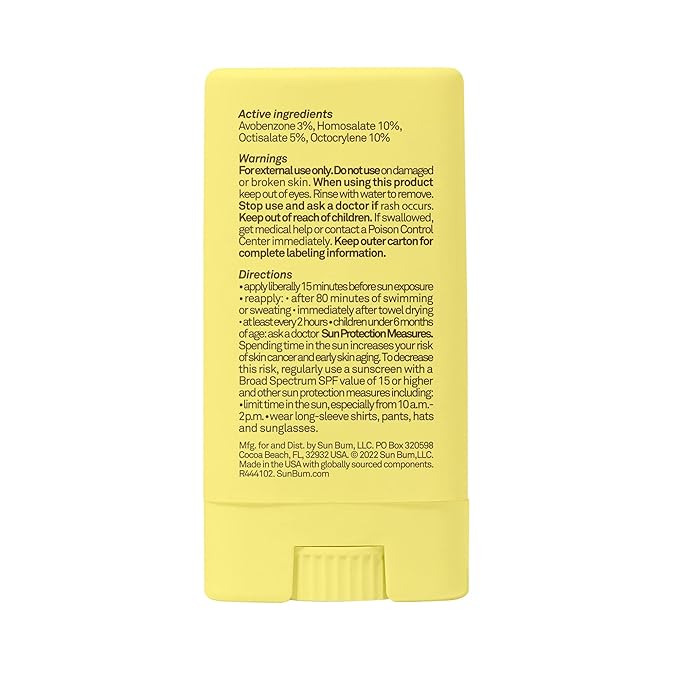 Sun Bum Kids SPF 50 Clear Face Stick Sunscreen - Wet or Dry Skin Application Broad Spectrum Sunscreen with Vitamin E - Hawaii Act 104 Compliant (Without Octinoxate & Oxybenzone) - Travel Size 0.53 oz