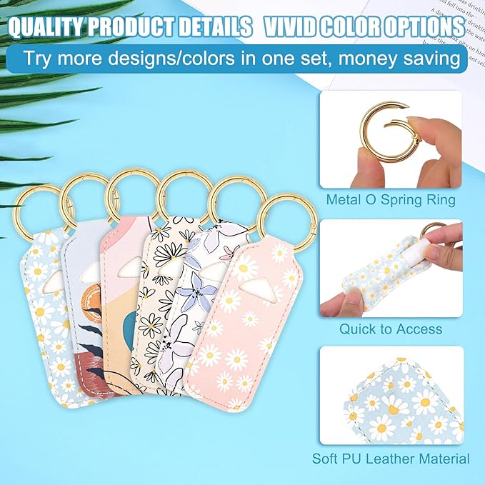WK IEASON Lip Balm Holder for Chapstick Lipstick Sleeve Keychain,Small Christmas Gifts Stocking Stuffers for Teen Girls Women