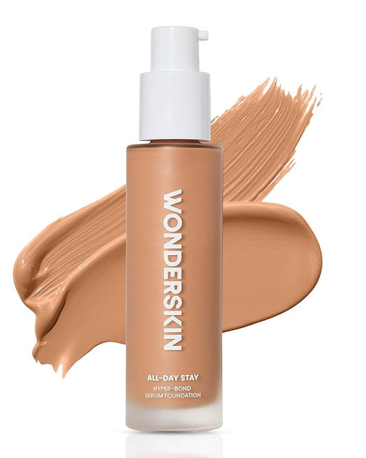 Wonderskin Hyper-Bond Serum Foundation – Waterproof, Transfer-Proof, 24HR Longwear Face Makeup with Niacinamide & Hyaluronic Acid – Lightweight, Natural Finish, Vegan & Cruelty-Free (Allure)