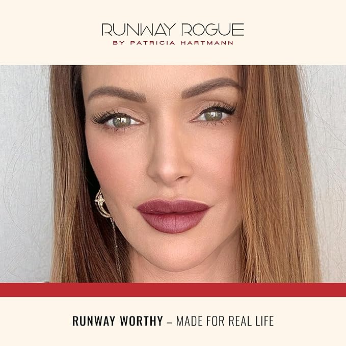 Runway Rogue Velvet Glam Liquid Lipstick, Almost-Matte Terra-Cotta Lipstick with a Hint of Spice, ‘Photogenic’