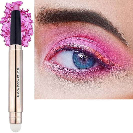 Pink Eyeshadow Stick Cream Smooth Shimmer Eye shadow Pencil Hypoallergenic Waterproof Long Lasting Eye shadow pen Highlighter Stick Multi-Dimensional eyes Look (13# Pink Shimmer)
