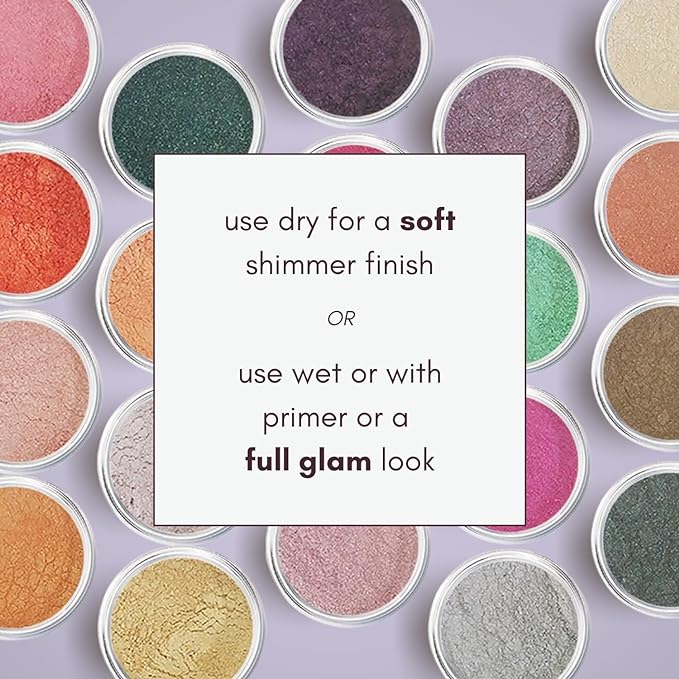 Pearl Diamond Mineral Loose Eyeshadow - Organic, Talc Free, High Pigment, Non-Toxic Make Up - Shimmer, Glitter, Iridescent Eyeshadow Palette - Natural Moondust Eye Shadow
