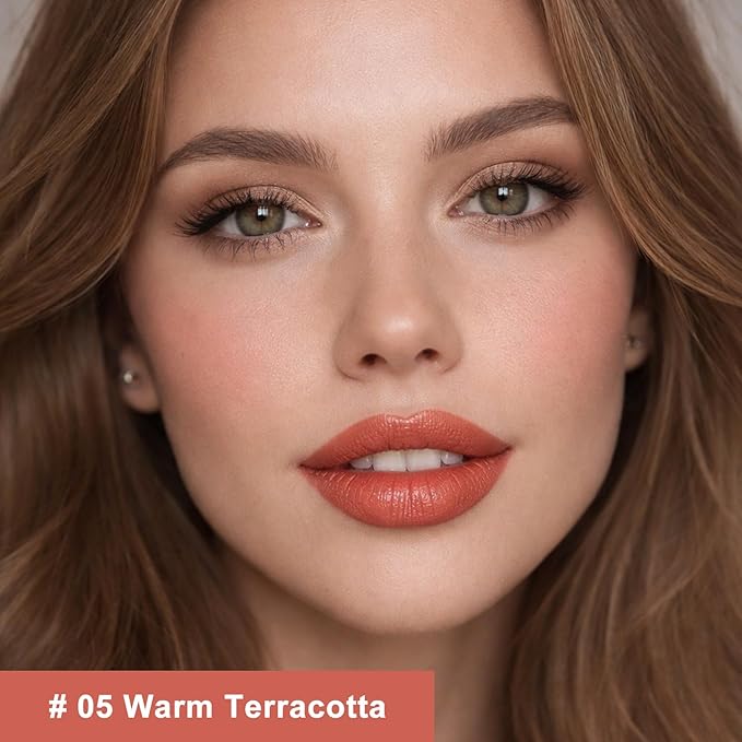 Hydrating Lipstick Cream Lip Crayon, Moisturizing Long-lasting Waterproof Stick for Women, High-Pigment Smooth Lip Liner & Tinted Lip Balm in One, Buildable Color with Natural Gloss Finish, 05
