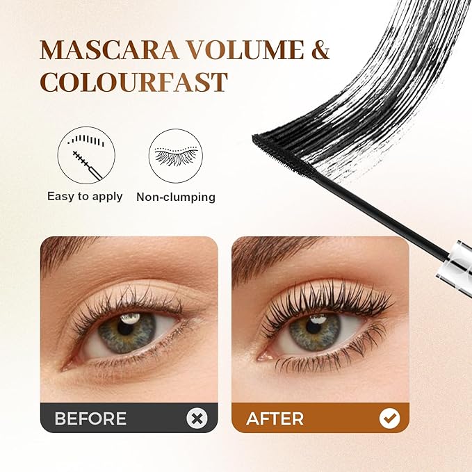 Mascara for Older Women 60 Plus, 2026 New Mascara Volume and Length for Mature Women with Thinning Lashes, Non Clumping Waterproof Long Wear (Brown)
