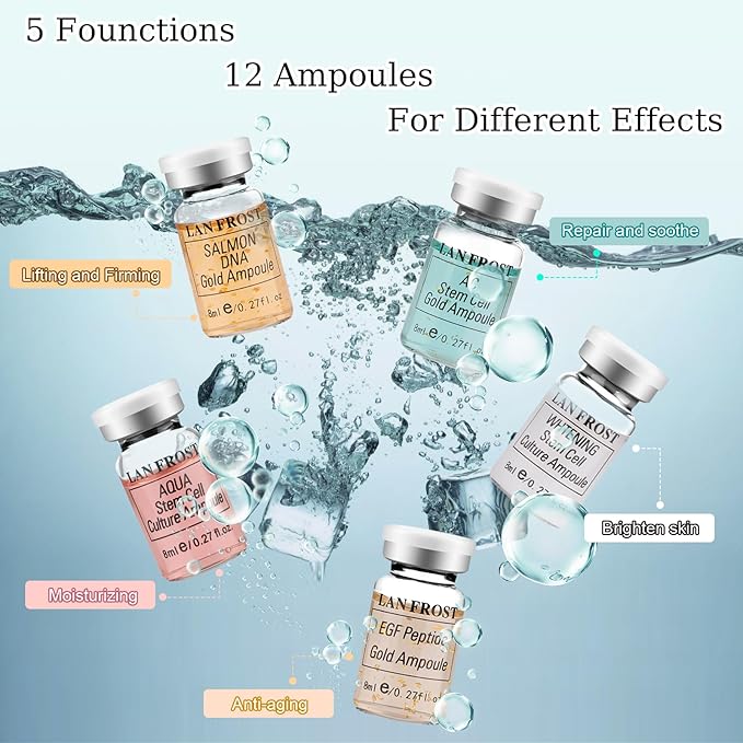BB Facial Glow Starter Kit Serum Ampoule Hyaluronic Acid Essence for Skin Care, Hydrating and Improves Skin Radiance, 0.27oz 12 Vials