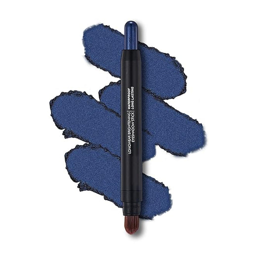 Deep Blue Dual Ended Eyeshadow Stick 12 Colors Matte and Shimmer Waterproof Long Lasting Creamy Eyeshadow Pencil for Smokey Eye Natural Everyday Makeup