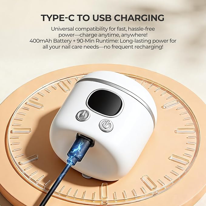 2-in-1 Electric Nail Clipper & Baby Nail Trimmer– USB Rechargeable with Magnifier, Dual-Blade Narrow Gap Design, 3-Speed Gears, LED Light & Storage Box | 90-Minute Runtime for Babies, Adults & Seniors