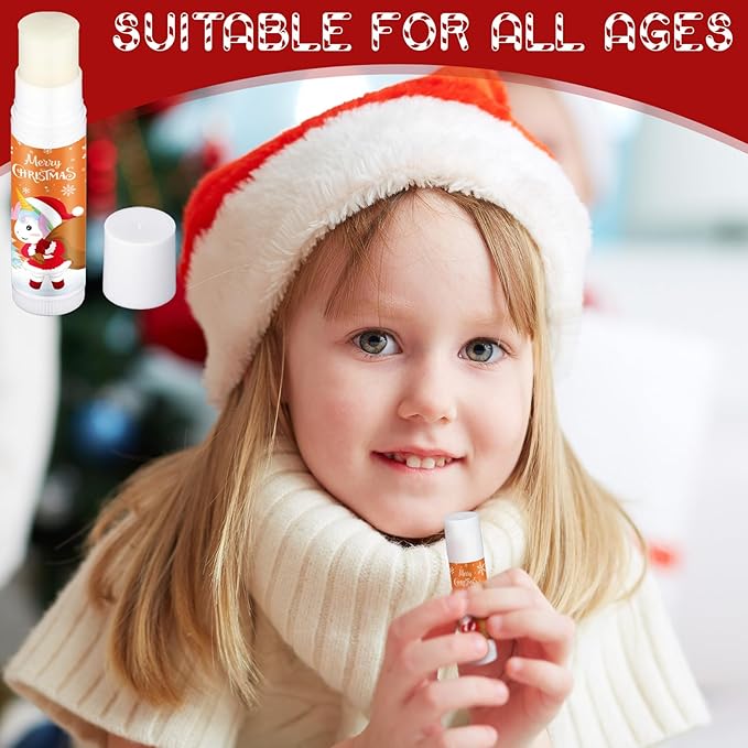 Dunzy 100 Pack Christmas Lip Balm Gifts Bulk Lip Balms Favors Employee Appreciation Thank You Gifts Team Inspirational Gift for Xmas Fall Thanksgiving Party Women Men Coworkers Staff Teachers