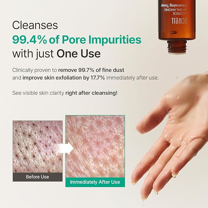 ACWELL Licorice pH Balancing Cleansing Toner 10.14 fl.oz. - PH5.5 Hydrating Makeup Cleansing Astringent - Skin Clearing, Reduce Pigmentation, Acne and Dark Spots