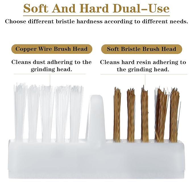 Shimmeroo 10Pcs Nail Cleaner Brush, Nail Drill Bit Wire Cleaner Brush, Nails Art Cleaning Tool Set for Salon and Home Use, Toenail Polish Cleaning Brush