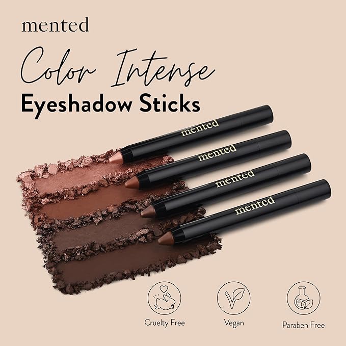 Mented Cosmetics Color Intense Eye Shadow Sticks, Cream Eyeshadow Stick Crayon, Easy-to-Apply Eyeshadow Pencils, Waterproof + Crease Proof Eye shadow Make Up, 0.05oz, Rosey Posey