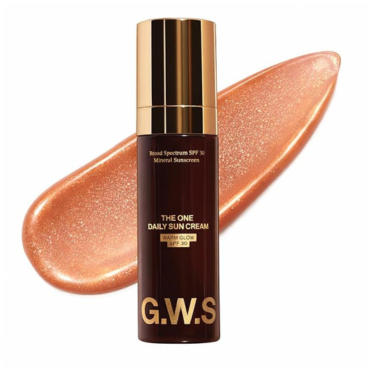 The One Warm Glow Daily Sun Cream SPF 30 – Hydrating Mineral Sunscreen for Face & Neck, Sensitive Skin Safe, with Zinc, Niacinamide, Squalane & Sea Buckthorn, 1 oz