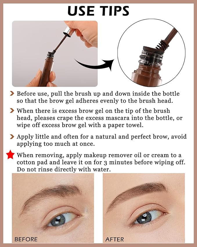 Waterproof Tinted Brow Gel-Long Lasting Smudge-Proof Eyebrow Makeup,Eyebrow Mascara Tinted Brow Glue,Eye Brow Filler,Volumizing Enhance Brow Mascara,Christmas Makeup Gift for Women-05 Taupe