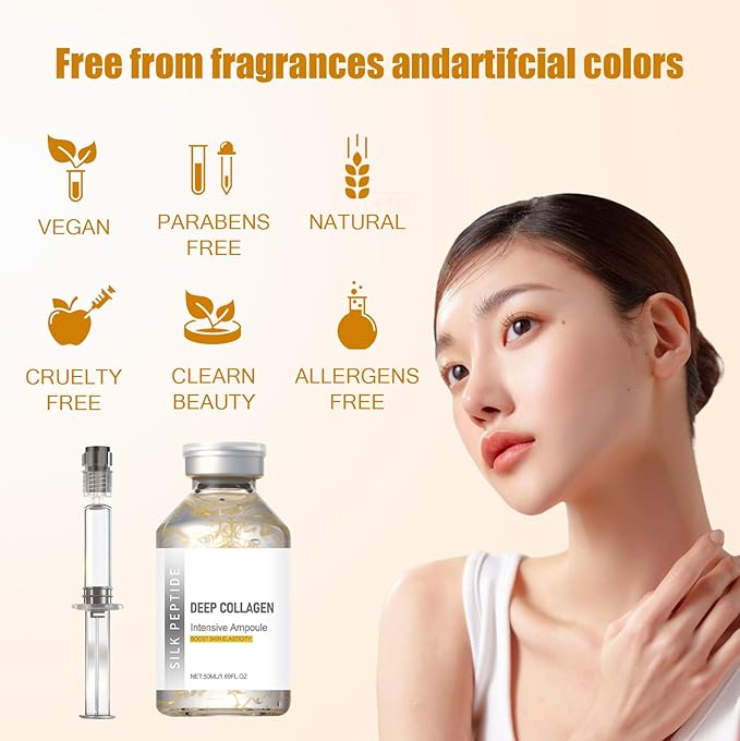 Silk Peptide Intensive Lifting Ampoule | Moisturizes, firms and lifts, Korean anti-aging facial essence, smooths wrinkles, improves elasticity | Christmas gift for women, 50ml/1 ampoule (1pcs)