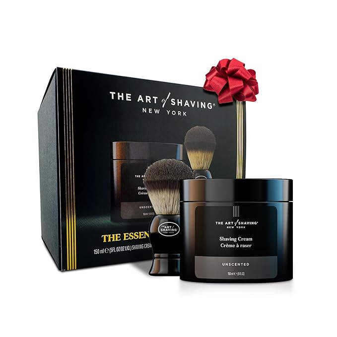 The Art of Shaving Icon Duo Kit – Unscented Shaving Cream (5 oz) and Shaving Brush – Prevents Shaving Burn for the Perfect Shave – Safe for Sensitive Skin